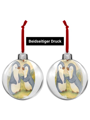 Mr. & Mrs. Panda Christbaumkugel Pinguine trösten Design ohne Sp... in Weiß