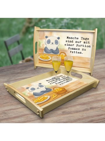 Mr. & Mrs. Panda Essenstablett Panda Pommes Gebet Design mit Spruch in Weiß