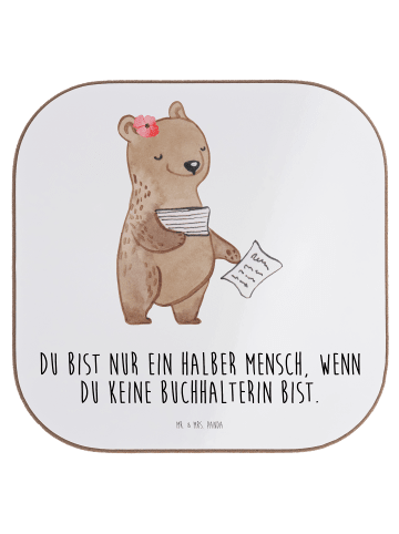 Mr. & Mrs. Panda Tischuntersetzer Buchhalterin Herz mit Spruch in Weiß