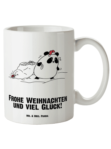 Mr. & Mrs. Panda Pott Panda Weihnachten mit Spruch in Weiß