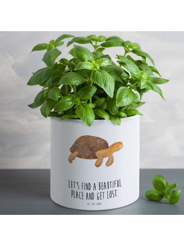 Mr. & Mrs. Panda Blumentopf Groß Schildkröte MHerzieren mit Spruch in Weiß