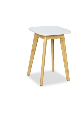 relaxdays Esszimmerhocker in Natur/ Weiß - (B)33 x (H)46 x (T)33 cm