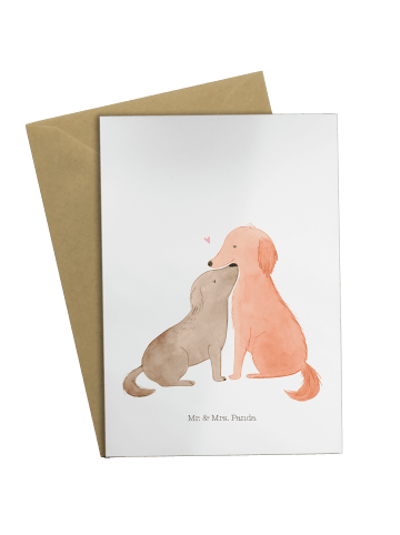 Mr. & Mrs. Panda Grußkarte Hunde Liebe ohne Spruch in Weiß