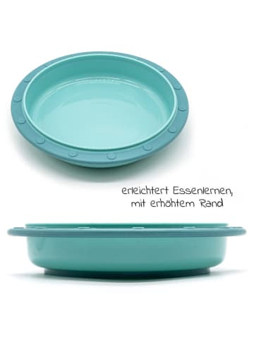 MiaMia Babyteller zum Mitnehmen inkl. Besteck 2er in gruen,rosa