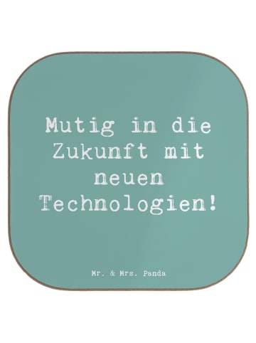 Glas-Untersetzer Spruch Neuen Technologien bege... in Meeresbrise