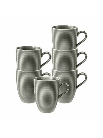 Seltmann Weiden 6er Set Kaffeebecher Beat Color Glaze 350 ml in Perlgrau
