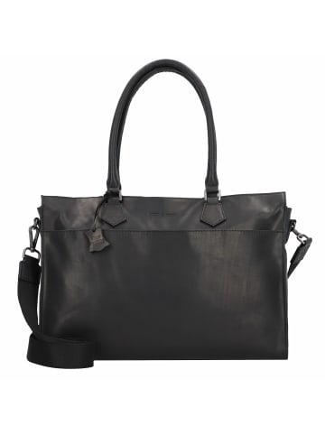 Greenburry Pure Black Schultertasche Leder 40 cm Laptopfach black