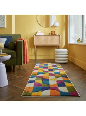 KADIMA DESIGN Bunter, langlebiger Teppich mit Retro-geometrischem Muster