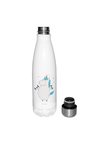 Mr. & Mrs. Panda Thermos Einhorn Fitness ohne Spruch in Weiß