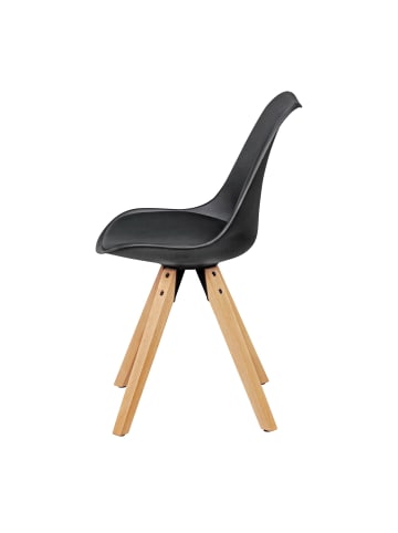 KADIMA DESIGN Esszimmerstühle 2er-Set Polsterstuhl Holzgestell Skandinavisch in Schwarz