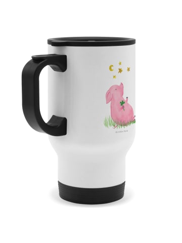 Mr. & Mrs. Panda To-Go-Becher Schwein Glück ohne Spruch in Weiß