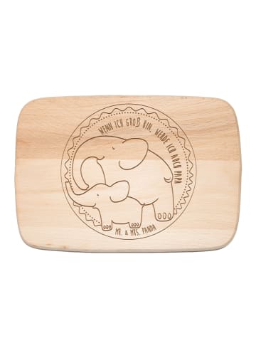 Mr. & Mrs. Panda Holzbrett Elefant Papa mit Spruch in Transparent