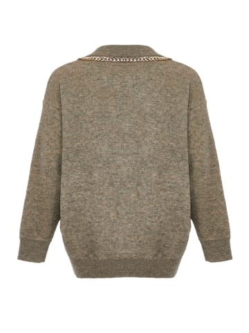 caissa Strickjacke in Taupe Melange