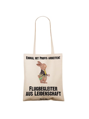Mr. & Mrs. Panda Laptoptasche Flugbegleiter Leidenschaft mit Spruch in Creme
