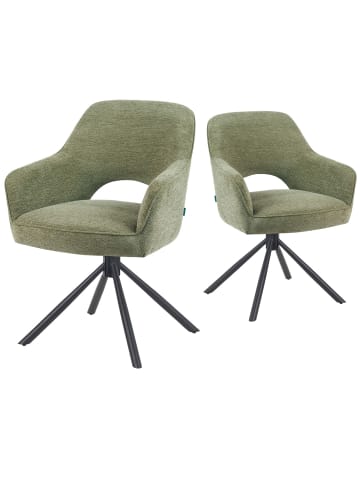 DUBI Möbel 2er-Set: Drehstuhl Mika-Ben in Grün - (B)60 x (H)87 x  (T)65 cm