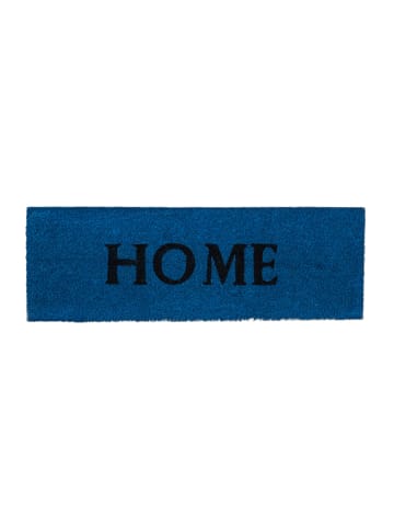 relaxdays Fußmatte Home in Blau - (B)75 x (T)25 cm