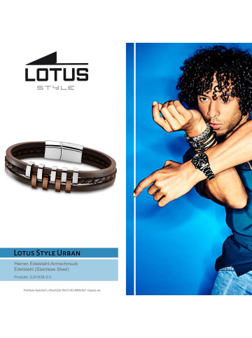 LOTUS style Herren Armband Edelstahl ca. 21cm Kordelkette Lotus Style Urban