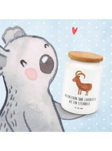 Mr. & Mrs. Panda Keksdose Sternzeichen Steinbock mit Spruch in Weiß