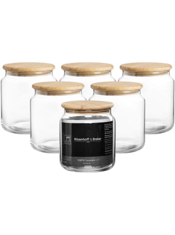 Ritzenhoff & Breker 6er Set Vorratsgläser Varu 1,1 l transparent in transparent