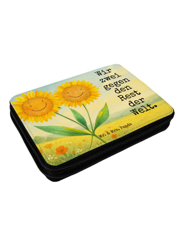 Mr. & Mrs. Panda Bleistiftetui Blume Sonnenblume Design mit Spruch in Weiß