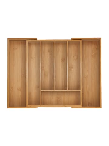 relaxdays Besteckkasten in Natur - (B)44,5 x (H)5 x (T)33,5 cm