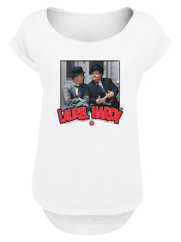 F4NT4STIC Long Cut T-Shirt Stan Laurel & Oliver Hardy Comedy Duo in weiß