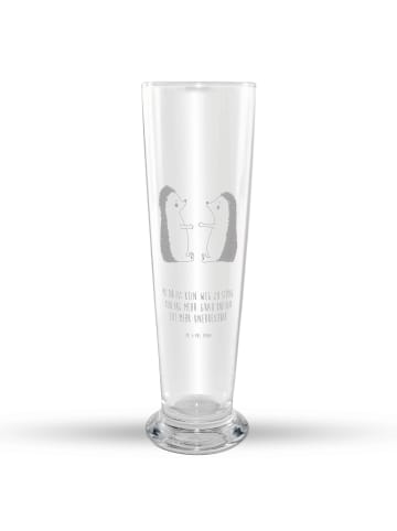 Mr. & Mrs. Panda Bierglas Igel Liebe mit Spruch in Transparent