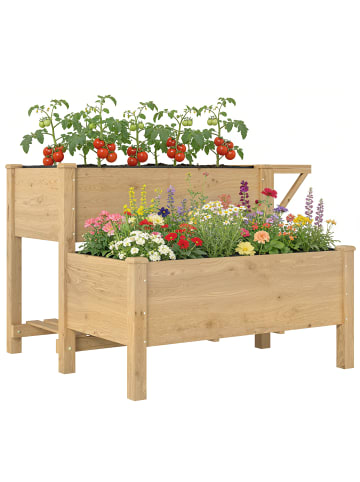 Outsunny Hochbeet in Braun 119,5L x 102B x 76,5H cm