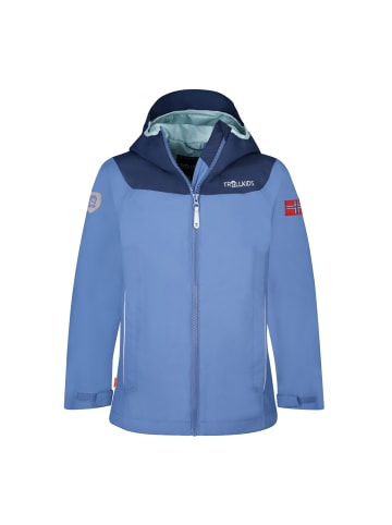 Trollkids Regenjacke "Bergen" in Marine/Lotusblau/Kalte Minze