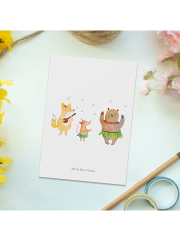 Mr. & Mrs. Panda Postkarte Waldtiere Aloha ohne Spruch in Weiß