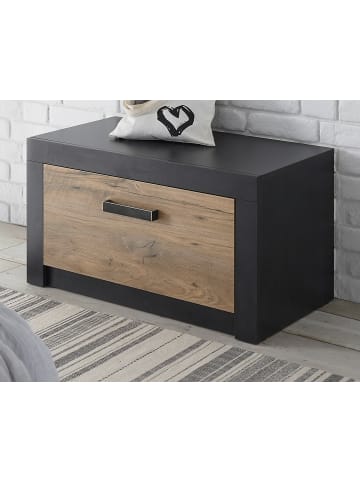 Furn.Design Garderoben-Sitzbank Kastanie und grau Fresco, Garderobenbank Schuhschrank 80 cm