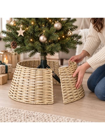 relaxdays Weihnachtsbaumrock in Natur - (H)26 x ø60 cm