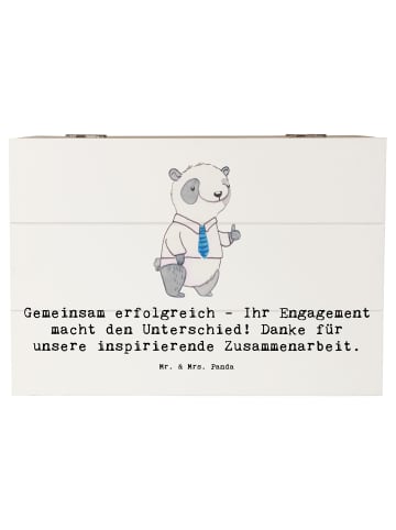 Mr. & Mrs. Panda Holztruhe Spruch Geschäftspartner Erfolg mit Sp... in Weiß