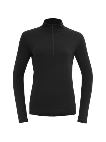 DEVOLD W JAKTAMERINO 200 ZIP NECK in Schwarz