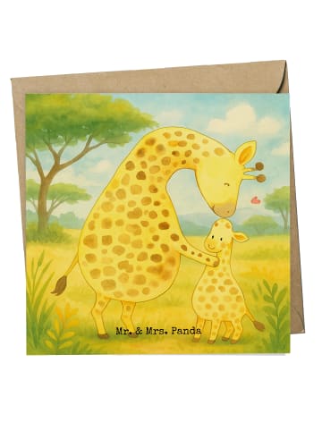 Mr. & Mrs. Panda Grußkarte Giraffe Kind Design ohne Spruch in Weiß