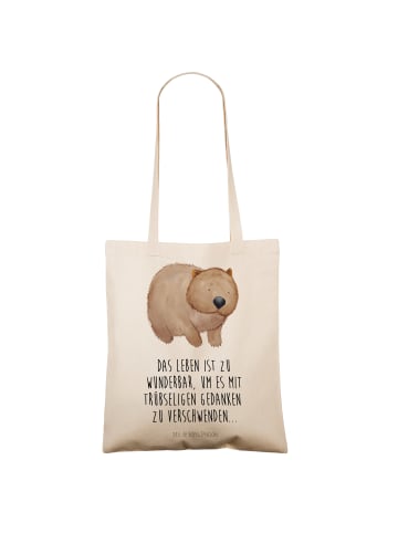 Mr. & Mrs. Panda Shopping Tasche Wombat mit Spruch in Creme