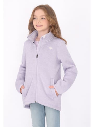 Schmuddelwedda Mädchen Strickfleecejacke in Grauviolett Melange
