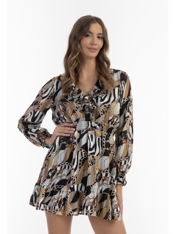 faina Damen Kleid in Schwarz Mehrfarbig