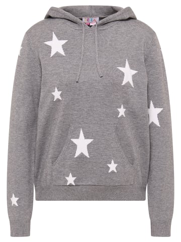 IZIA Strickhoodie in Grau Melange Wollweiss