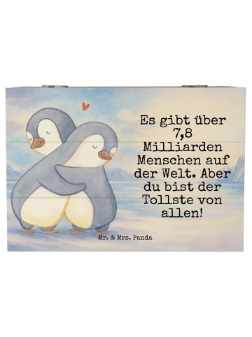 Mr. & Mrs. Panda Geschenkbox Pinguine Kuscheln Design mit Spruch in Weiß