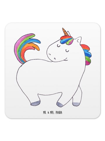 Mr. & Mrs. Panda Untersetzer Einhorn Stolzieren ohne Spruch in Weiß