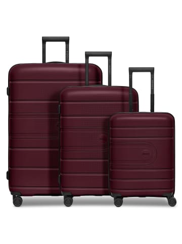 Redolz Essentials 11 4 Rollen Kofferset 3-teilig mit Dehnfalte in burgundy