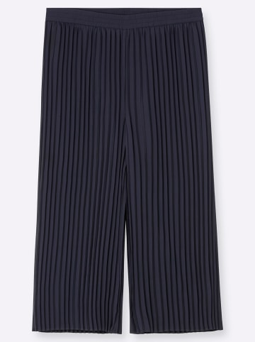 sheego Plisseehose in tiefblau