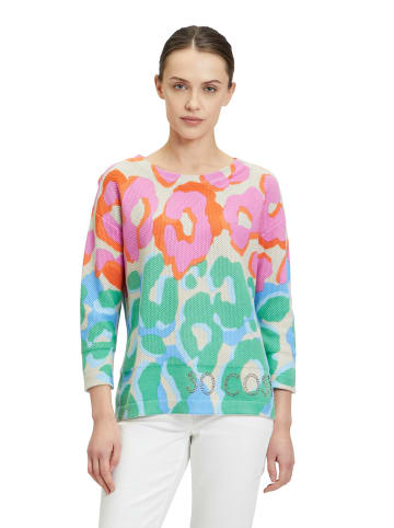 Betty Barclay Strickpullover mit Print in Patch Green/Pink