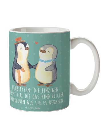 Mr. & Mrs. Panda Mug Großeltern Babysitter mit Spruch in Meeresbrise