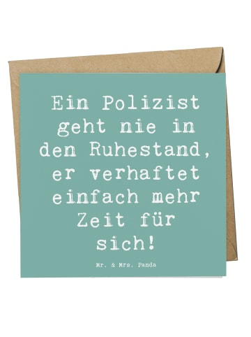 Mr. & Mrs. Panda Deluxe Karte Spruch Polizist Ruhestand mit Spruch in Meeresbrise