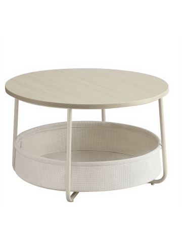 VASAGLE Couchtisch rund Lilea in Beige-Weiß - (B)75 x (H)45 x (T)75 cm