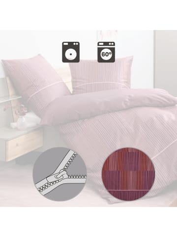 Janine Mako-Satin Bettwäsche in burgund