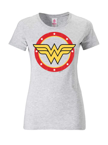 Logoshirt T-Shirt Wonder Woman Circle Logo in grau-meliert