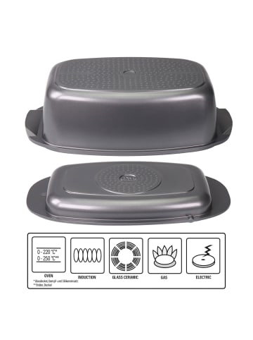 Stoneline Bräter und Back Set 5-teilig 40x22 cm | mit Deckeln in Anthrazit
